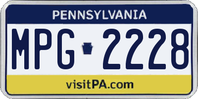 PA license plate MPG2228