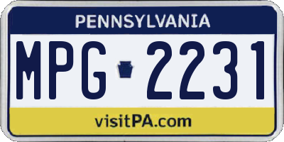 PA license plate MPG2231