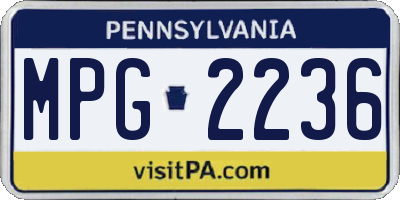 PA license plate MPG2236