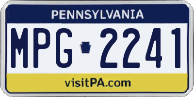 PA license plate MPG2241
