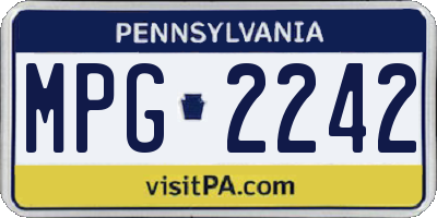 PA license plate MPG2242