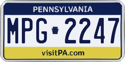 PA license plate MPG2247
