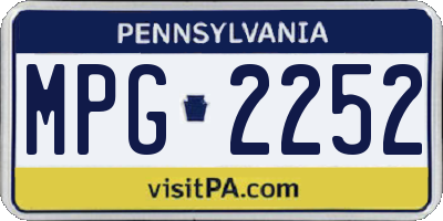 PA license plate MPG2252