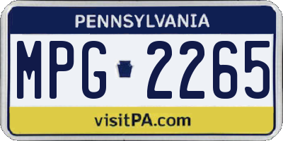 PA license plate MPG2265