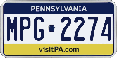 PA license plate MPG2274