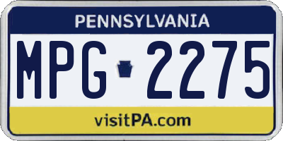 PA license plate MPG2275