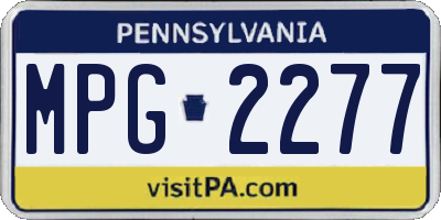 PA license plate MPG2277