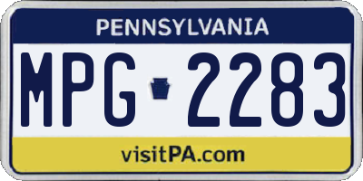 PA license plate MPG2283