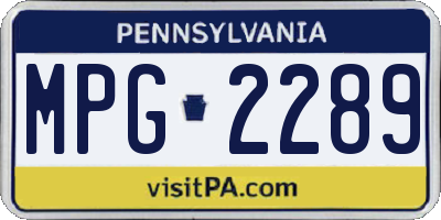 PA license plate MPG2289