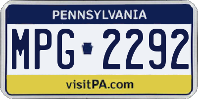 PA license plate MPG2292
