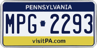 PA license plate MPG2293