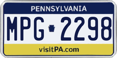 PA license plate MPG2298