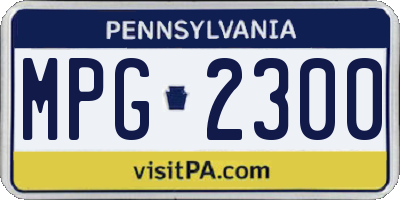 PA license plate MPG2300