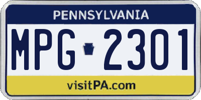 PA license plate MPG2301