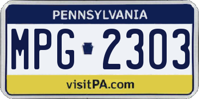 PA license plate MPG2303