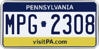 PA license plate MPG2308