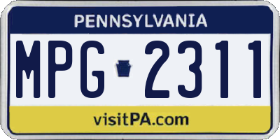 PA license plate MPG2311