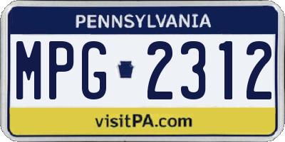 PA license plate MPG2312