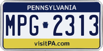 PA license plate MPG2313