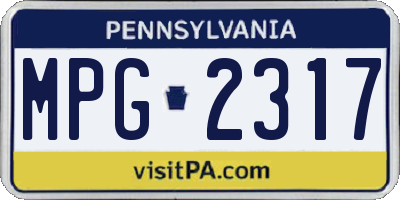 PA license plate MPG2317