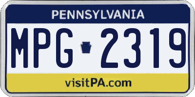PA license plate MPG2319