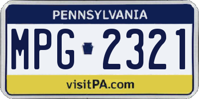 PA license plate MPG2321