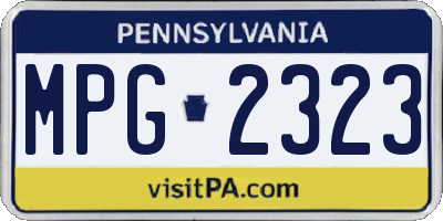 PA license plate MPG2323