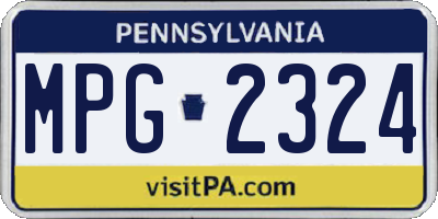 PA license plate MPG2324