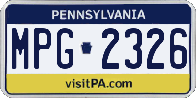 PA license plate MPG2326