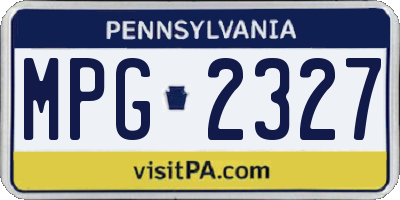 PA license plate MPG2327