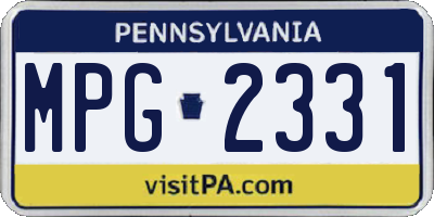 PA license plate MPG2331