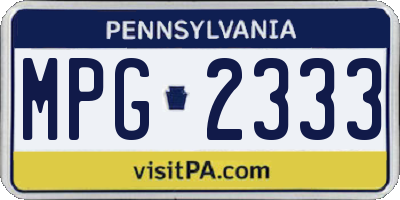 PA license plate MPG2333