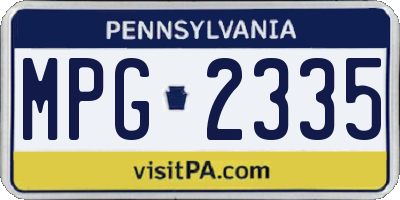 PA license plate MPG2335