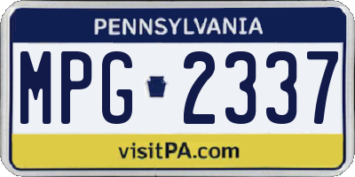 PA license plate MPG2337