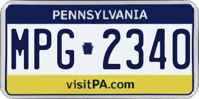 PA license plate MPG2340