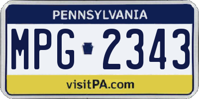 PA license plate MPG2343