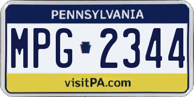 PA license plate MPG2344