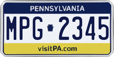 PA license plate MPG2345