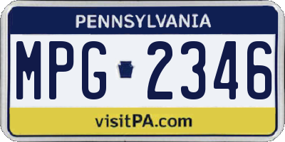 PA license plate MPG2346