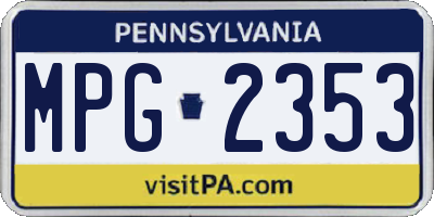 PA license plate MPG2353