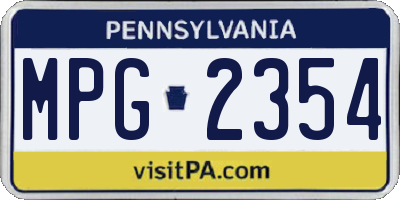 PA license plate MPG2354