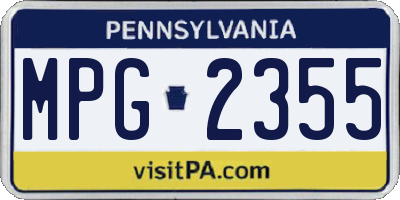 PA license plate MPG2355