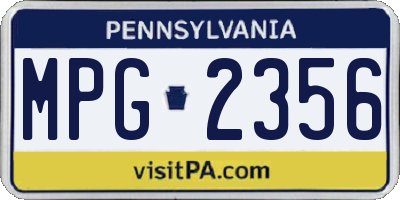 PA license plate MPG2356