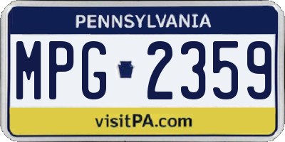 PA license plate MPG2359