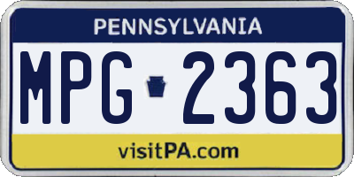 PA license plate MPG2363