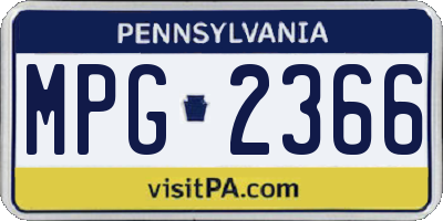 PA license plate MPG2366
