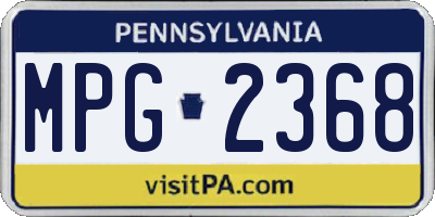 PA license plate MPG2368