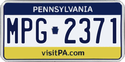 PA license plate MPG2371