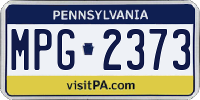PA license plate MPG2373