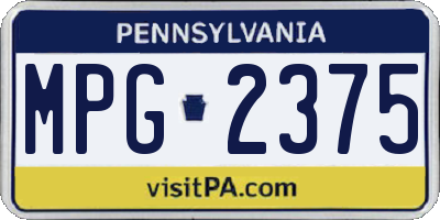 PA license plate MPG2375